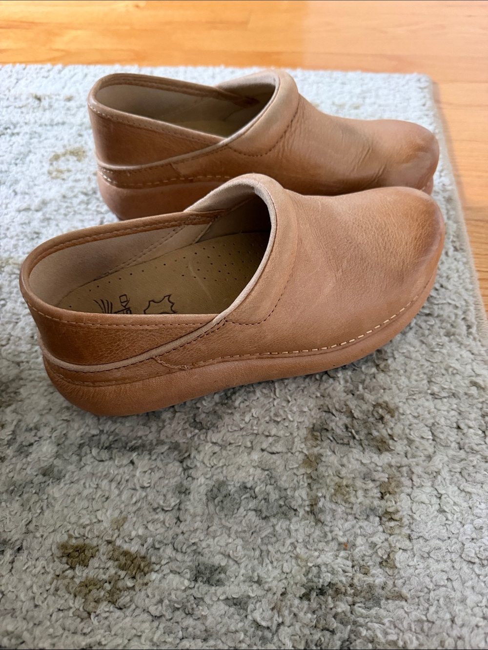 Dansko Tan Leather Slip-On Clogs